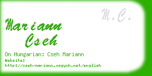 mariann cseh business card